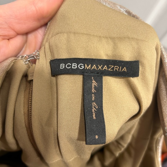 BCbG metallic Grecian dress Size S - Picture 7 of 8